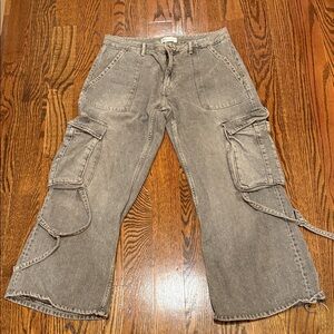 Zara women’s  Cargo Jeans in Gray size 10